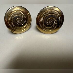 Source Unknown Gold-Tone Spiral Cuff Links